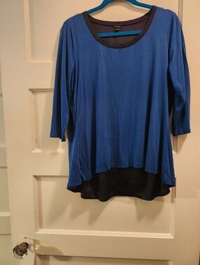 Women’s Blue Layered Scoop Neck Top